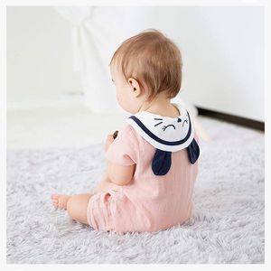 NWT Pureborn Muslin Cotton Baby Pink Sailor Outfit 3-6 MO